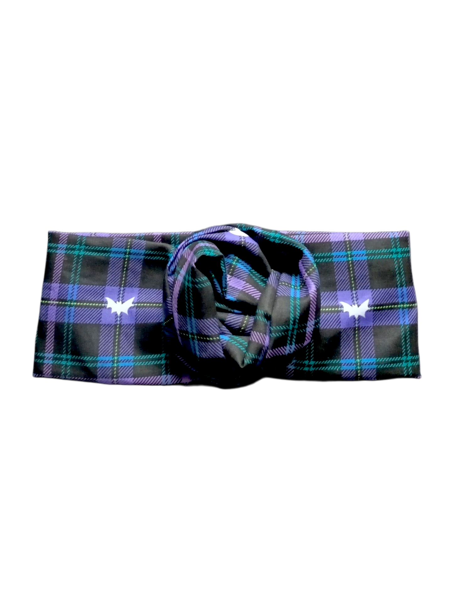 BETTY BOO BANDS™ WIRED HEADWRAP | Halloween Tartan Purple