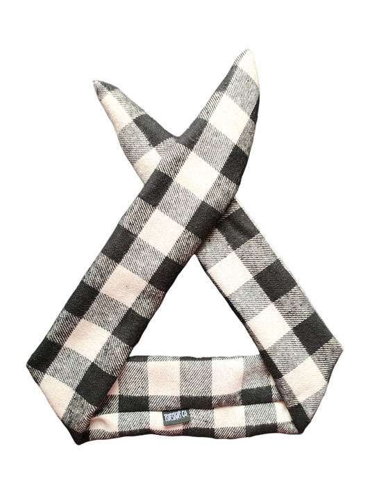 BETTY BOO BANDS™ WIRED HEADWRAP | Wool Fleece Gingham | Black & White