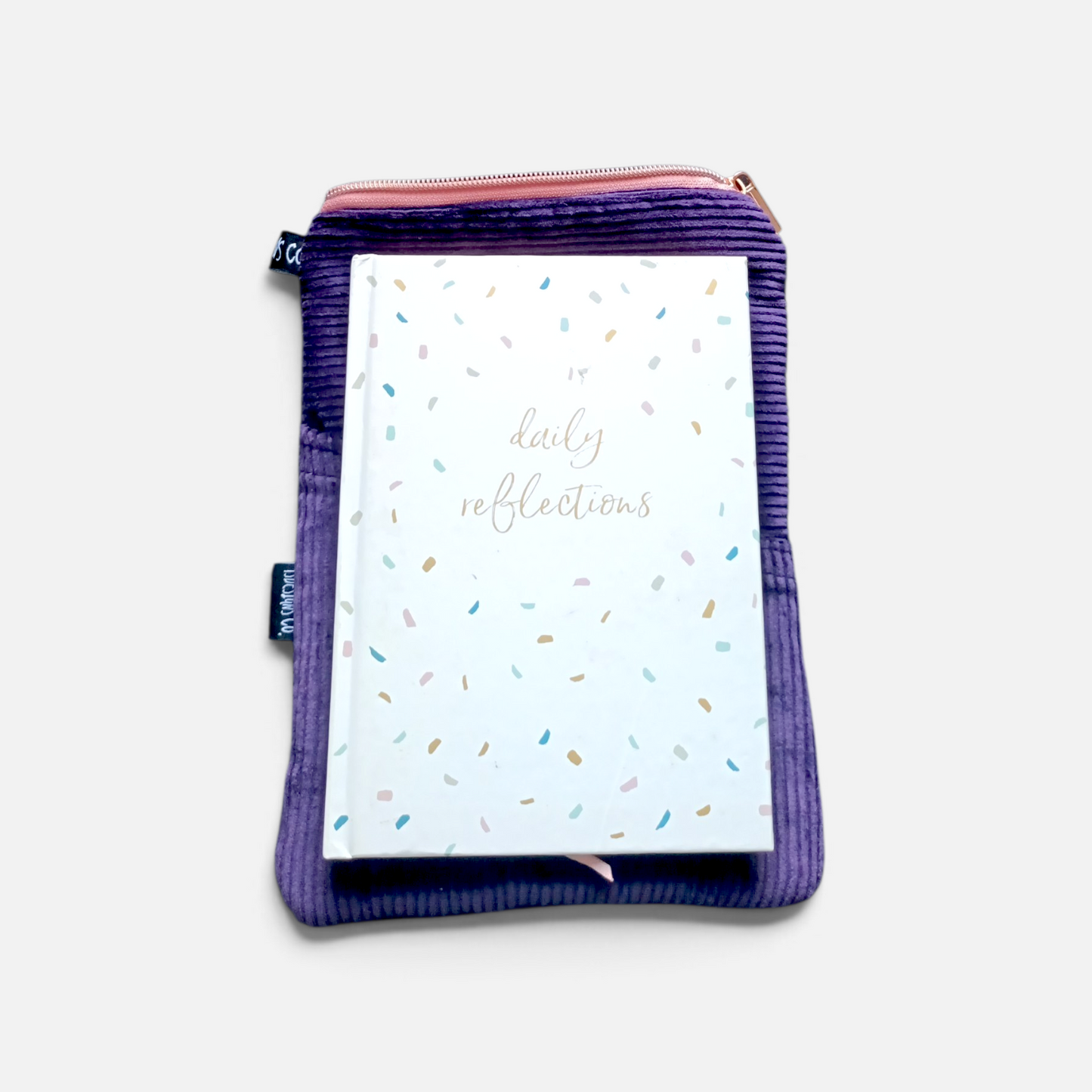 Book & Ebook Sleeve A5/A6 + 2-pen & Mobile Front Pockets | Corduroy Purple