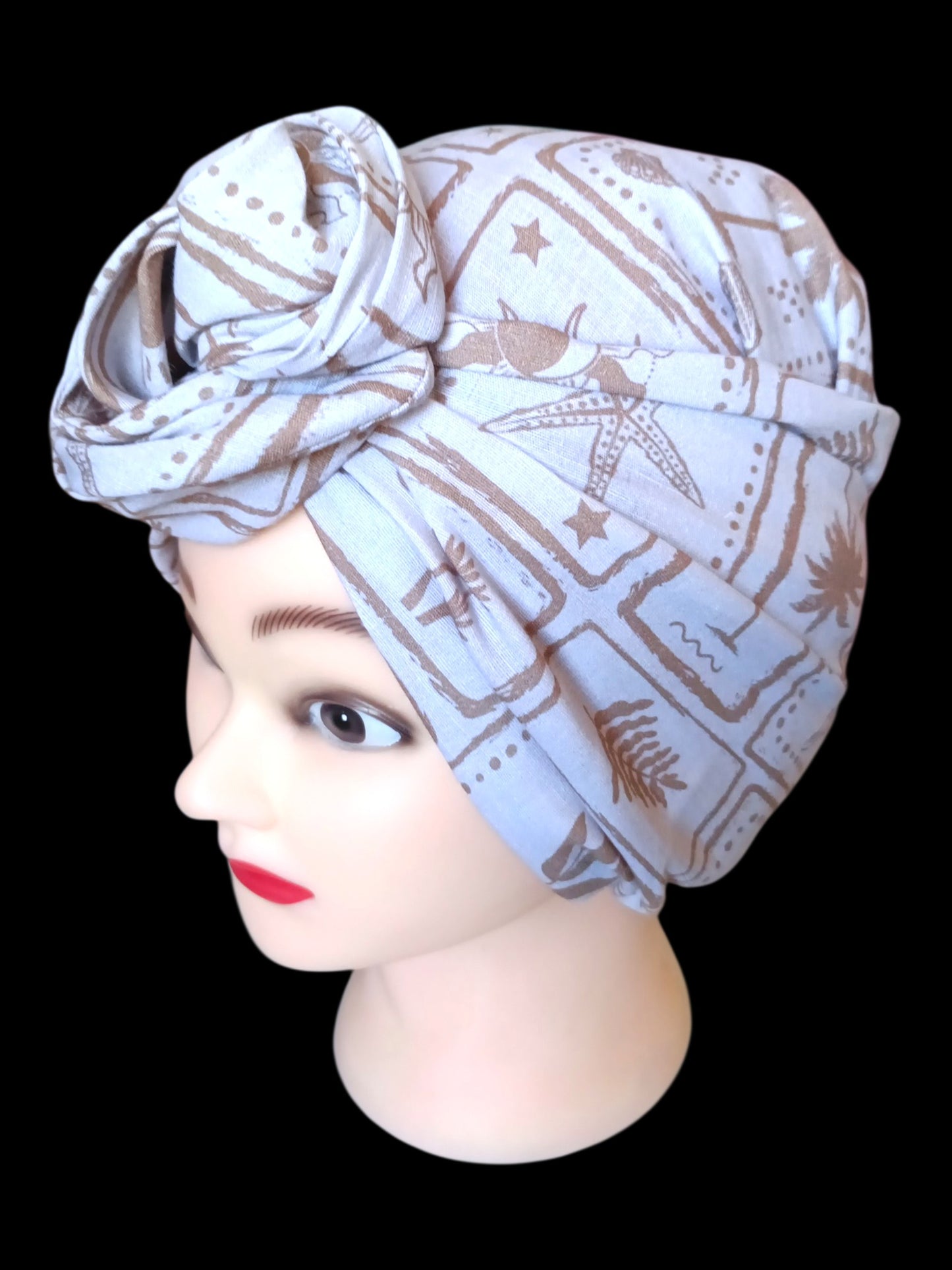 BETTY BOO WIRED TURBAN WRAP | Linen Beach Kiss | Beige