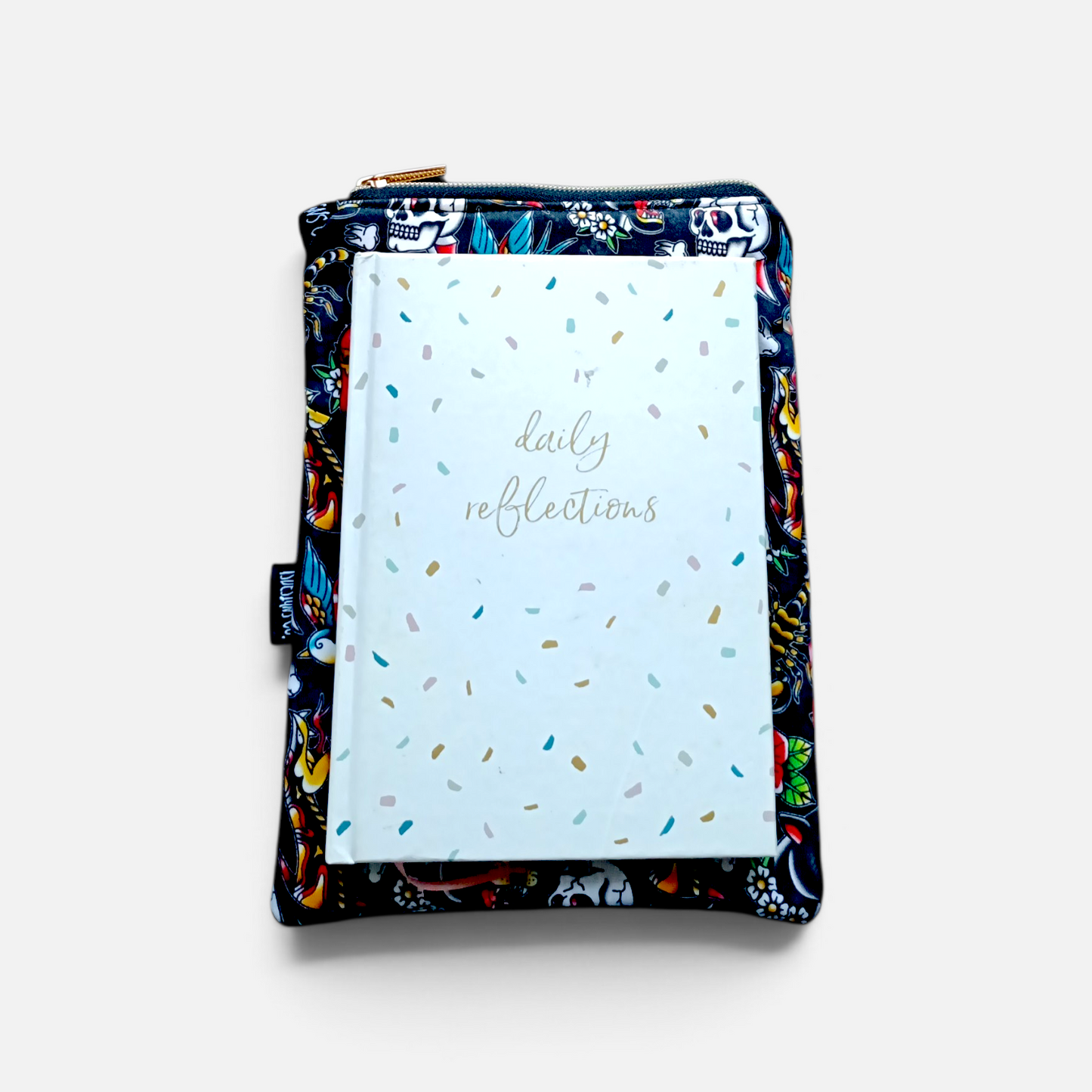Book & Ebook Sleeve A5/A6 + 2-pen & Mobile Front Pockets | Tattoos