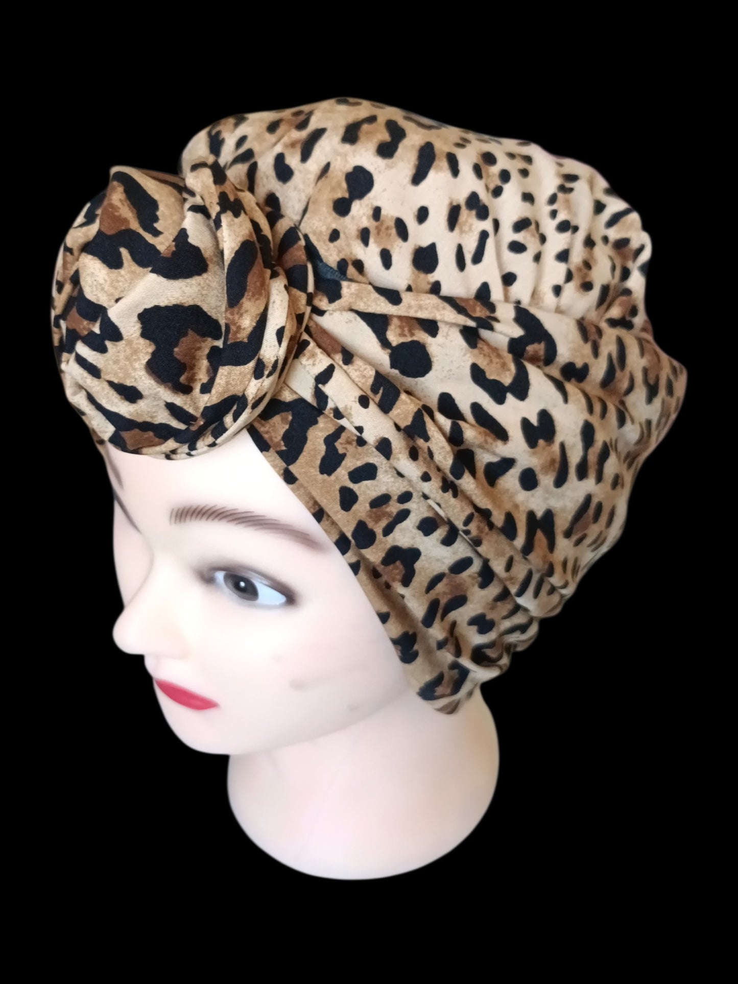 BETTY BOO WIRED TURBAN WRAP | Rayon Leopard