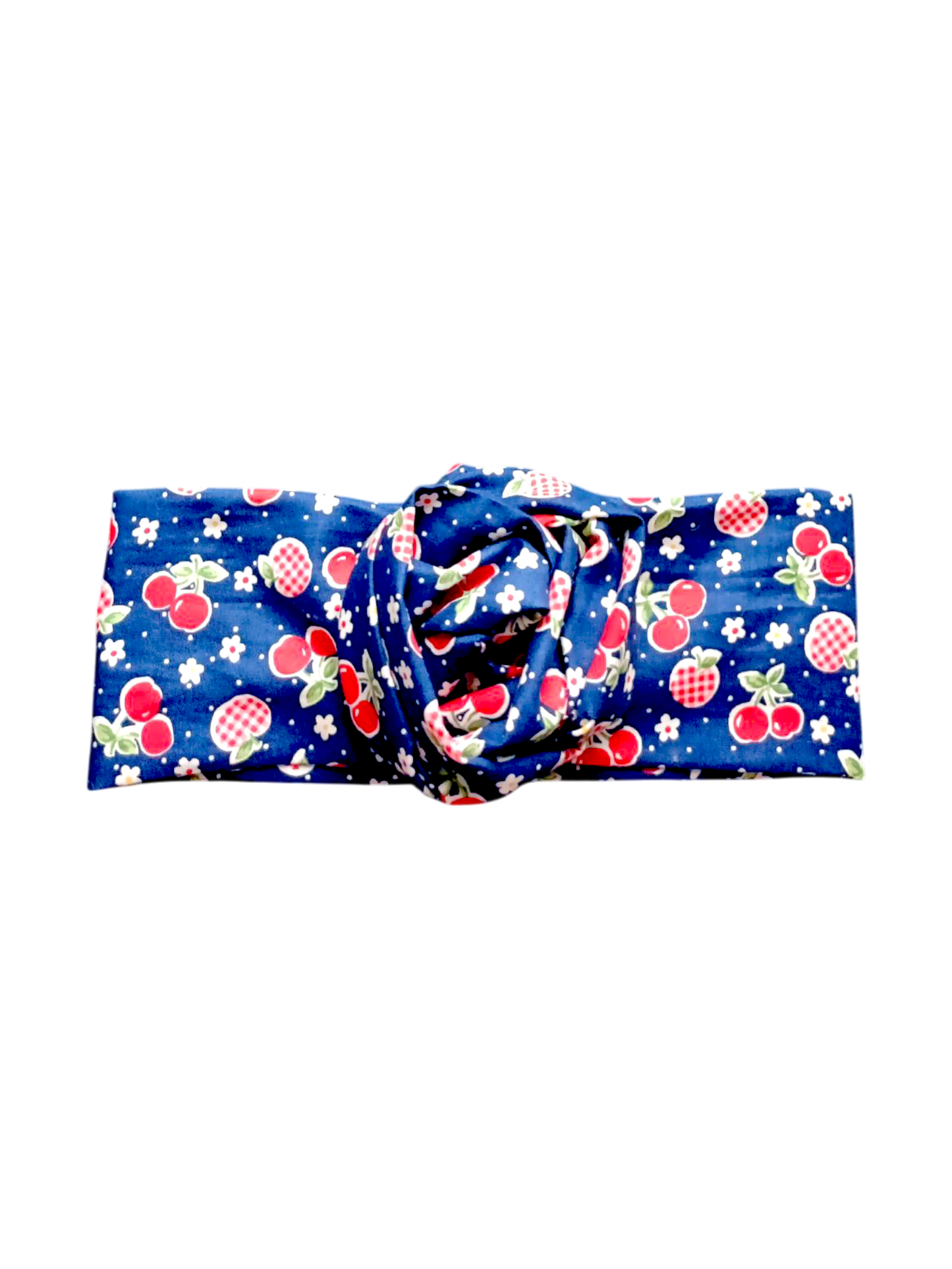 BETTY BOO BANDS™ WIRED HEADWRAP | Cherries & Apples | Navy Blue