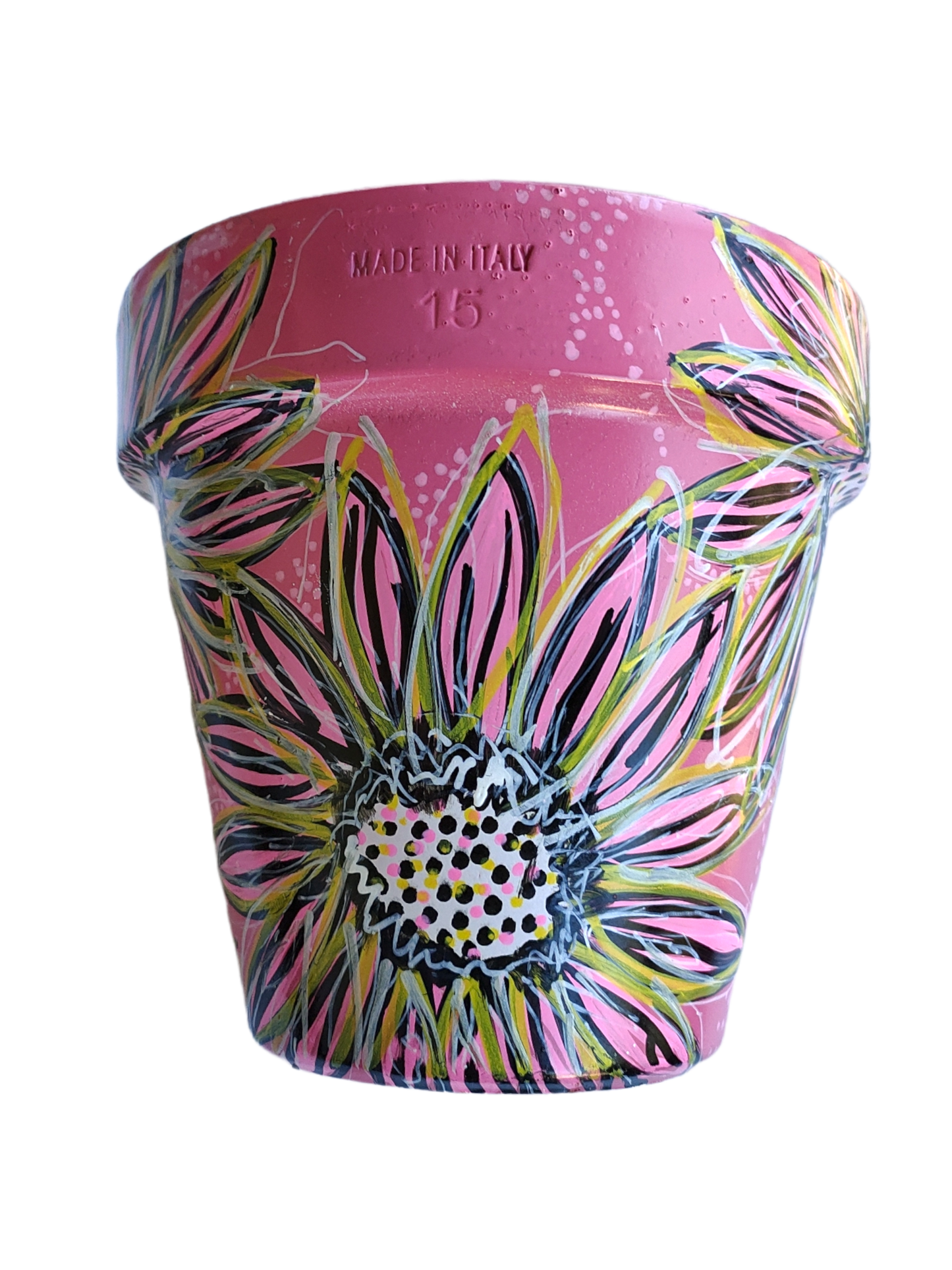 PLANTER POT Sunflower Pink 2 (15.5cm x 14cm approx.)