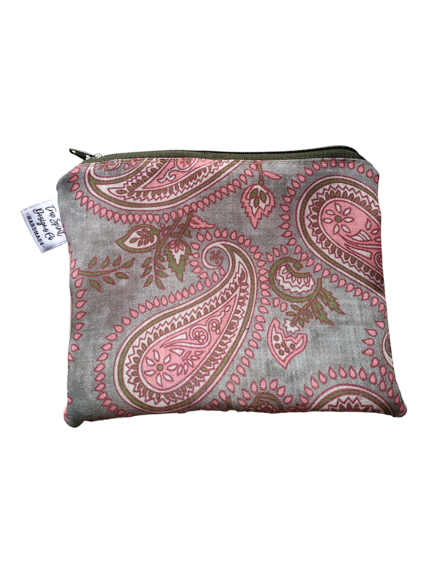 STORAGE CASE POUCH Linen Pink Paisley