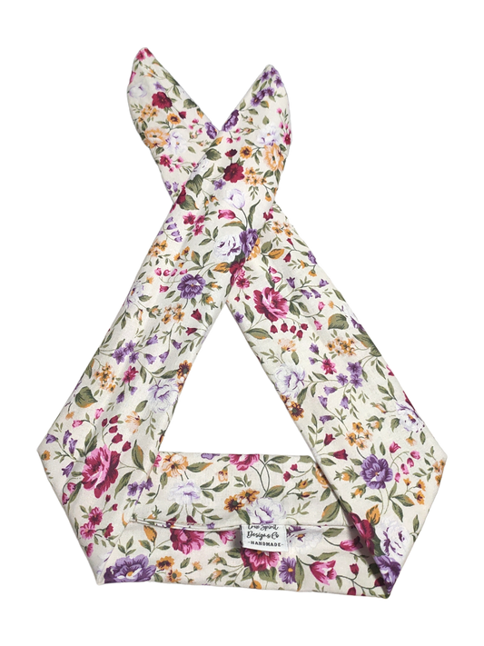 BETTY BOO BANDS™ WIRED HEADWRAP | White Hubble Floral