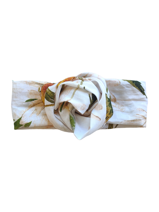 BETTY BOO BANDS™ WIRED HEADWRAP | Linen White Florals