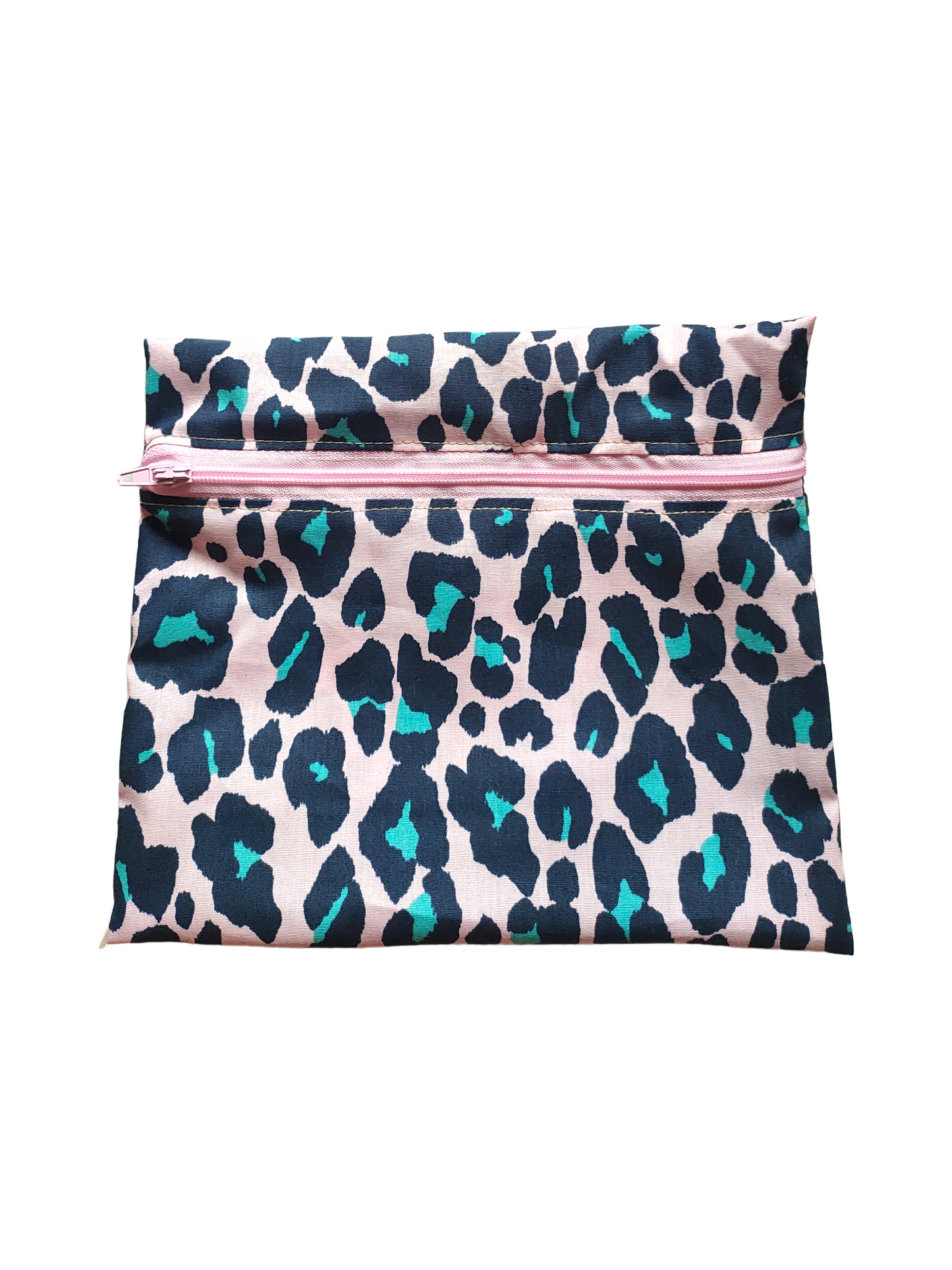 STORAGE CASE POUCH Pink & Teal Leopard