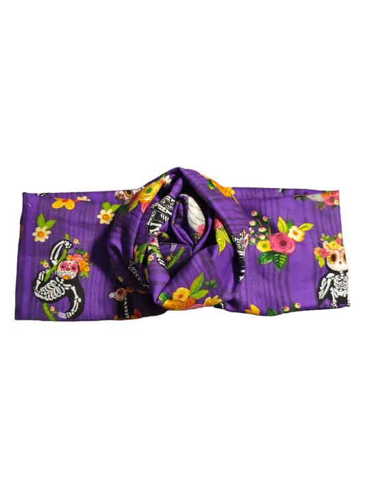 BETTY BOO BANDS™ WIRED HEADWRAP | Purple with Day of the Dead Animals