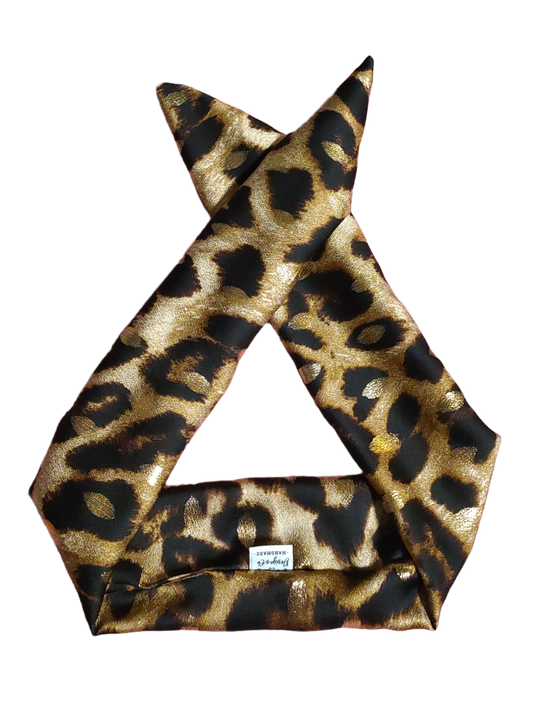 BETTY BOO BANDS™ WIRED HEADWRAP | Satin Gold Leopard