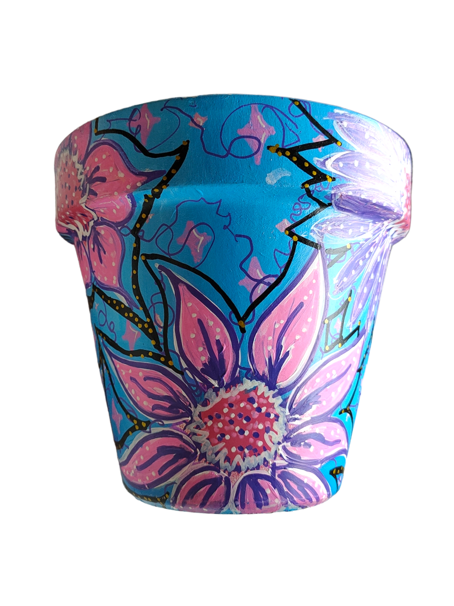 PLANTER POT Blue Floral (15.5cm x 14cm approx.)