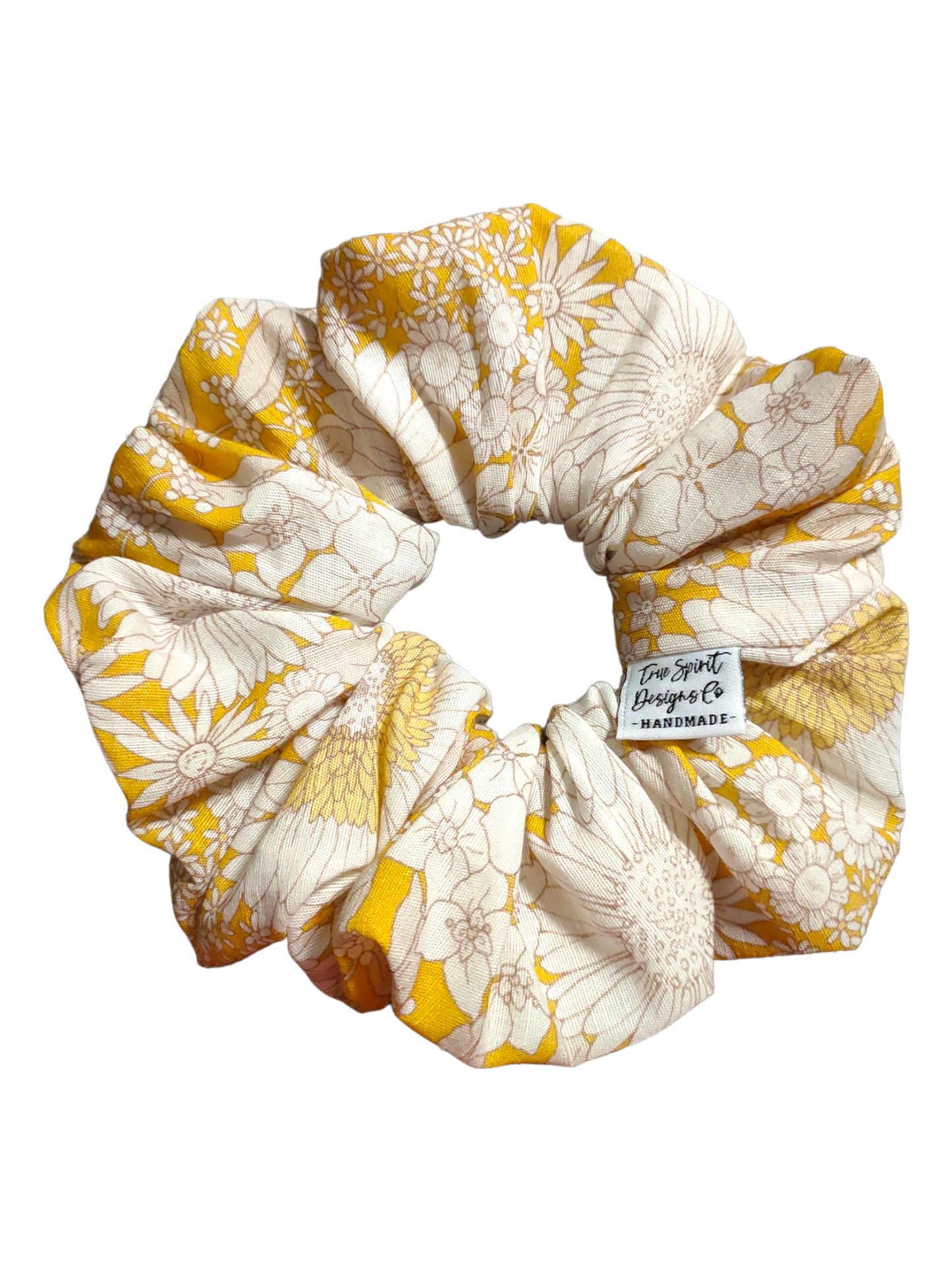 LARGE Linen Floral Yellow