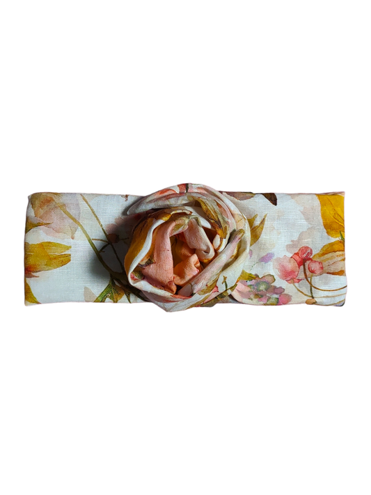BETTY BOO BAND™ Linen Oranges & Pink Watercolour Florals