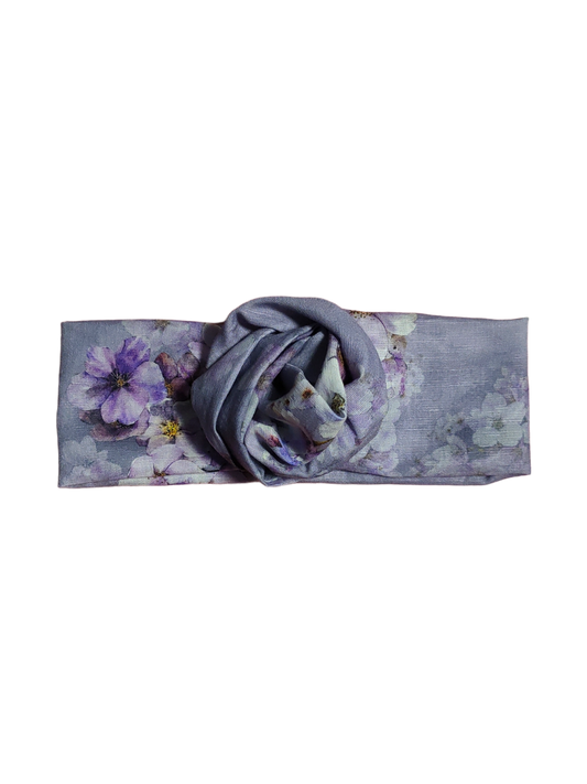 BETTY BOO BANDS™ WIRED HEADWRAP | Linen Watercolour Lavendar Floral