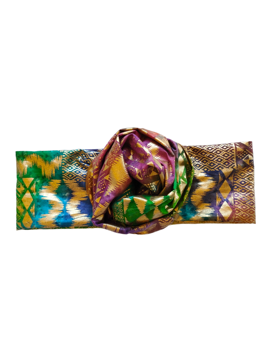 BETTY BOO BANDS™ WIRED HEADWRAP | Rainbow & Gold Batik