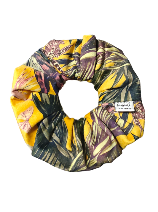 LARGE Velvet Yellow Floral