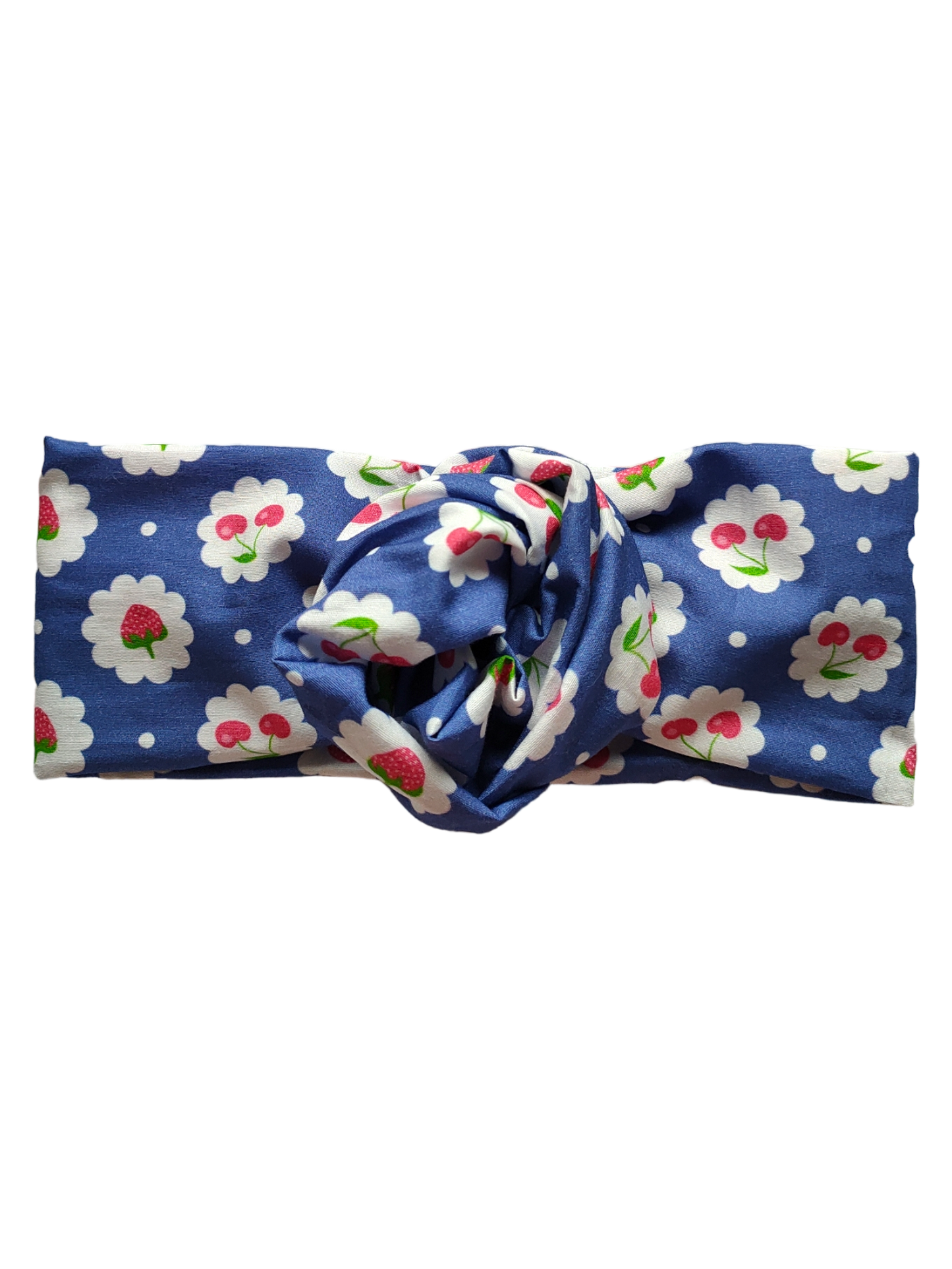 BETTY BOO BANDS™ WIRED HEADWRAP | Blue with Cherries & Strawberries