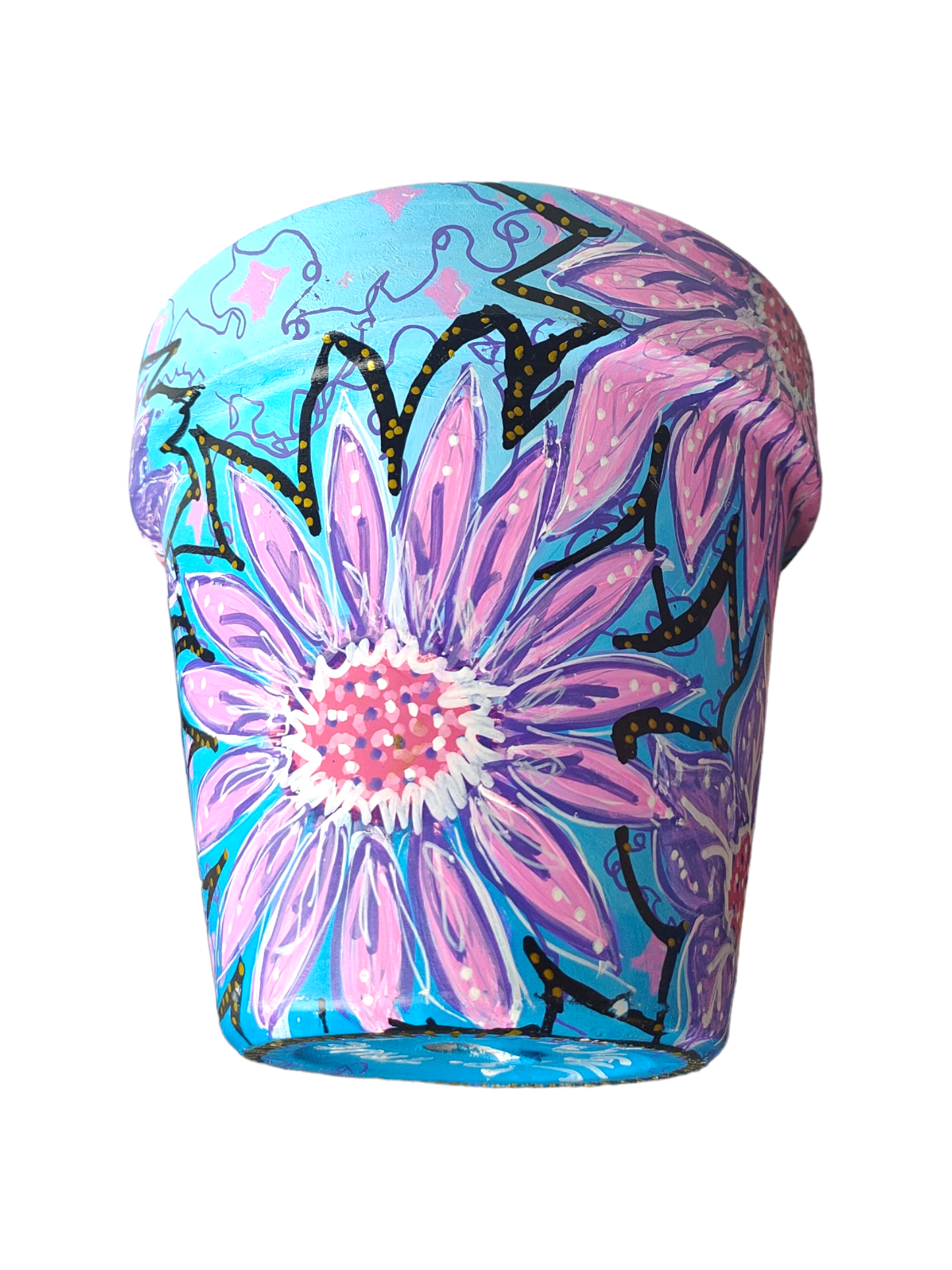 PLANTER POT Blue Floral (15.5cm x 14cm approx.)