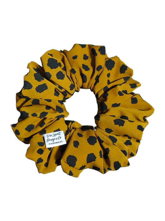 LARGE Georgette Mustard with Dots