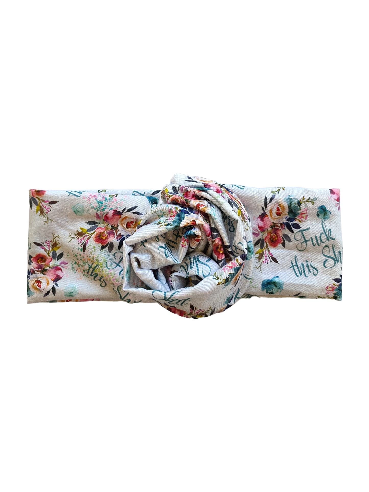 BETTY BOO BANDS™ WIRED HEADWRAP | 18+ Swear Band | Blue F*ck this Sh*t Florals