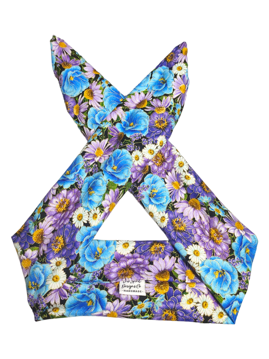 BETTY BOO BANDS™ WIRED HEADWRAP | Florals | Purple & Blue