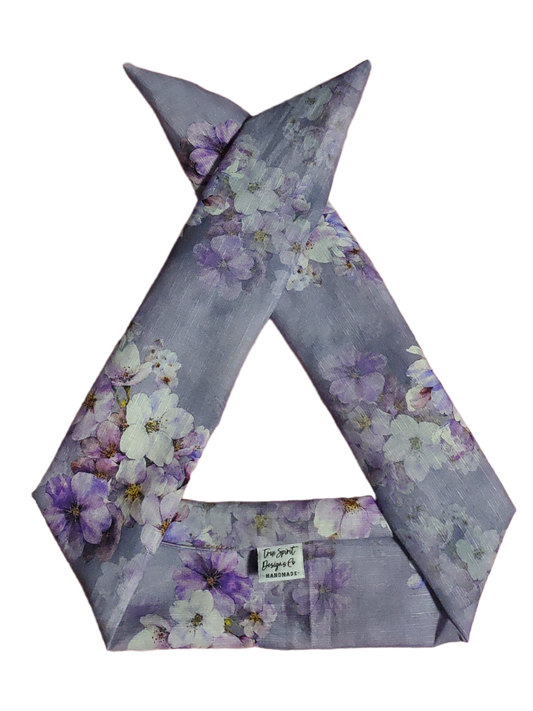 BETTY BOO BANDS™ WIRED HEADWRAP | Linen Watercolour Lavendar Floral