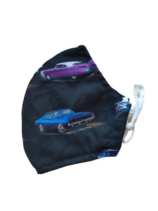 Re-usable Fabric Face Masks | Vintage Cars | 3-ply